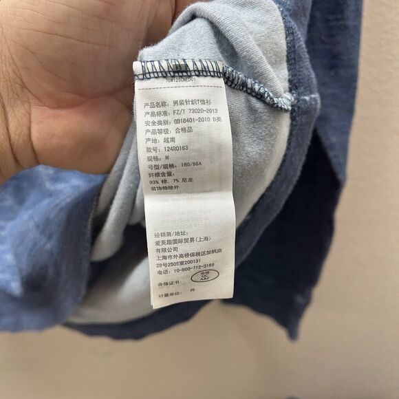 Abercrombie Fitch Shirt Mens Medium Blue Waffle Tee Thermal Outdoors Moose Logo - Picture 3 of 4